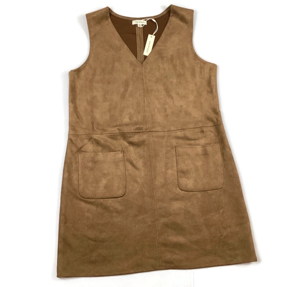 Max Studio Faux Suede Stretchy Sleeveless Mini Dress Large NEW! Retail $168